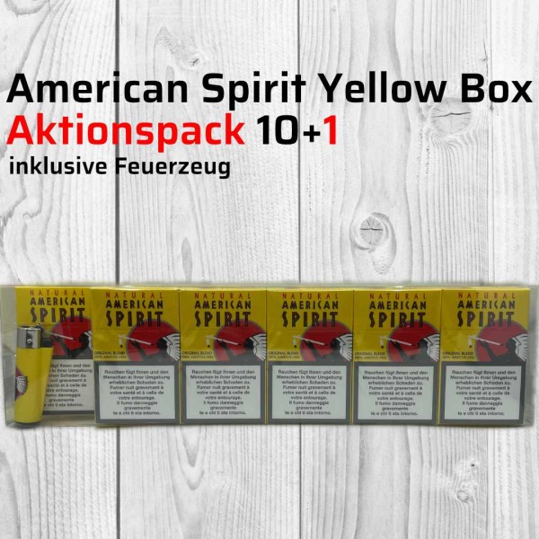 AMERICAN SPIRIT YELLOW BOX 10+1 INKL. FEUERZEUG