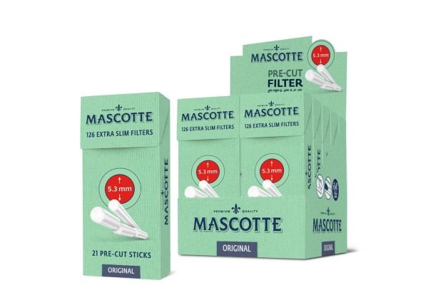 MASCOTTE EXTRA SLIM FILTER 5.3MM 21STK. PRE-CUT STICKS